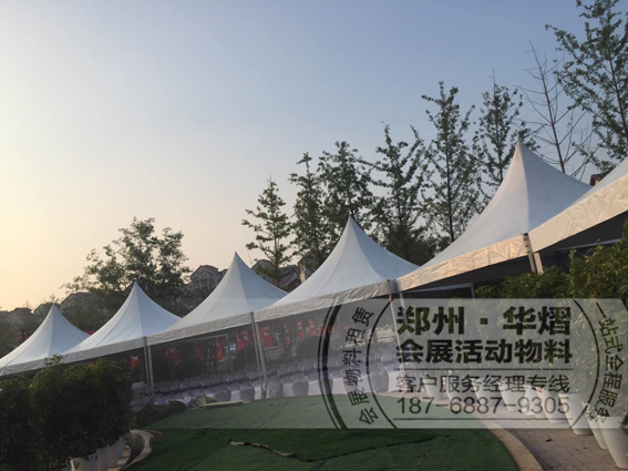新田城开盘欧式5*5米帐篷搭建