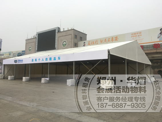运城车展20米跨度篷房两座搭建